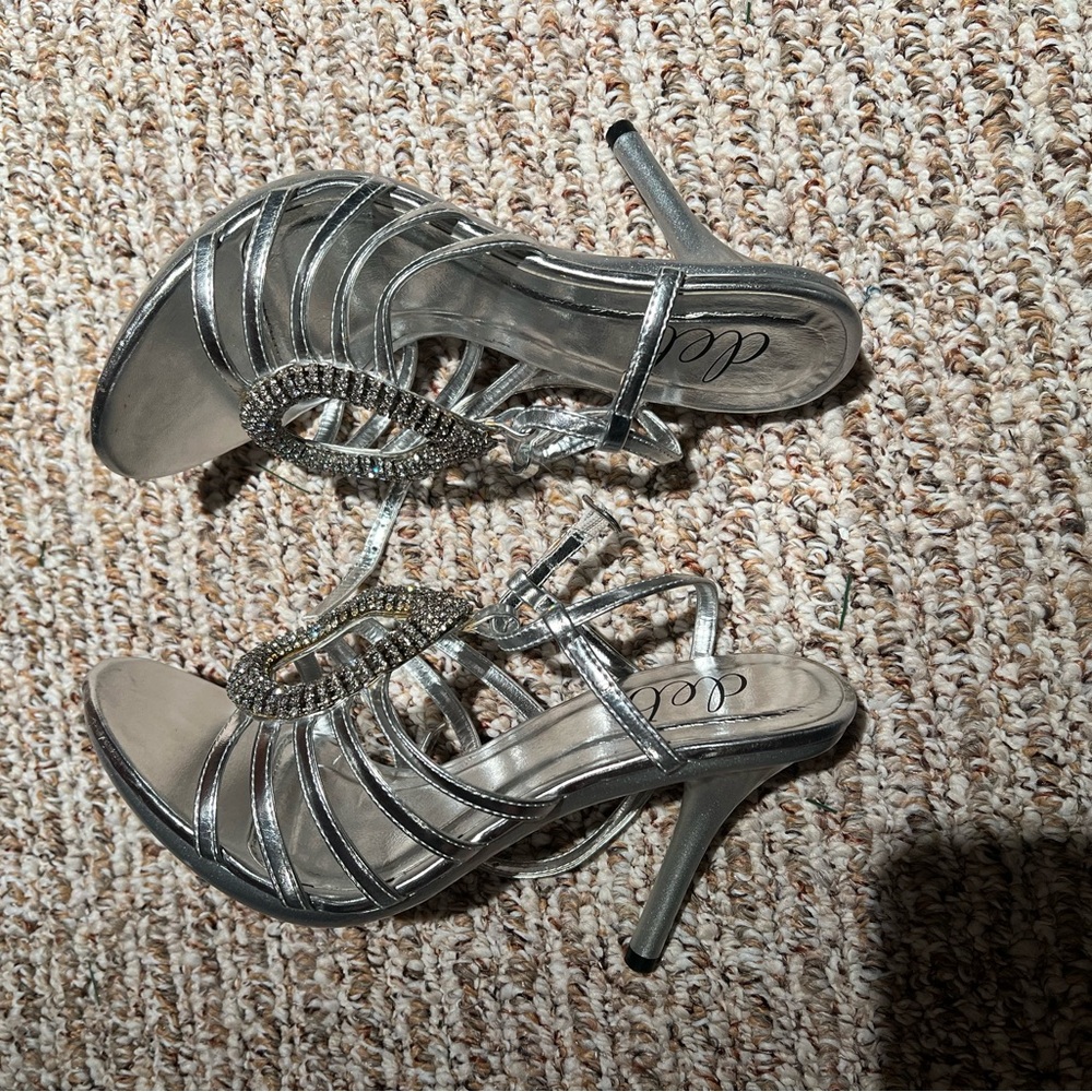 Silver Rhinestone Sandals - Picture 5 of 6